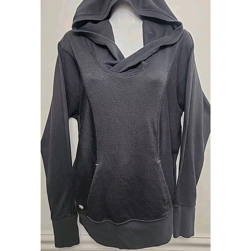 ATHLETA Black Hoodie Long Sleeve Thumbholes Pullover Women's Small Anorak